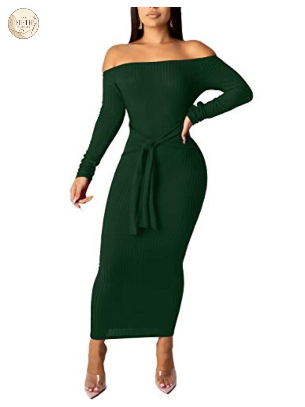 Off Shoulder Bodycon Sweater Dress Long Sleeve Knit Casual Party